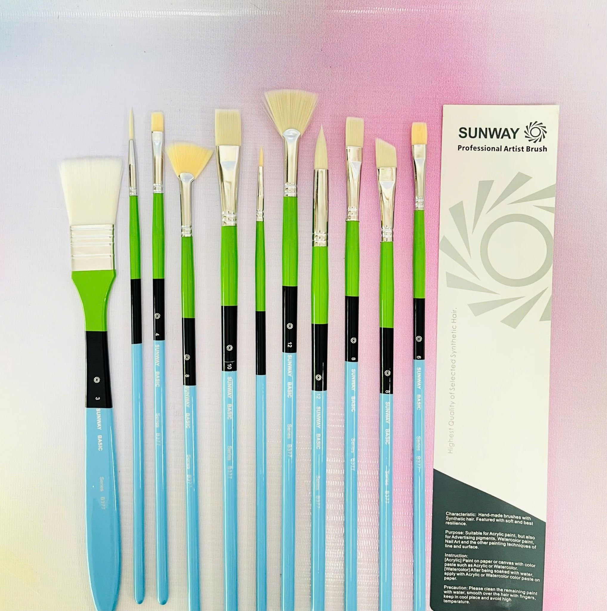 Cọ bộ 11 cây lông heo Sunway B377