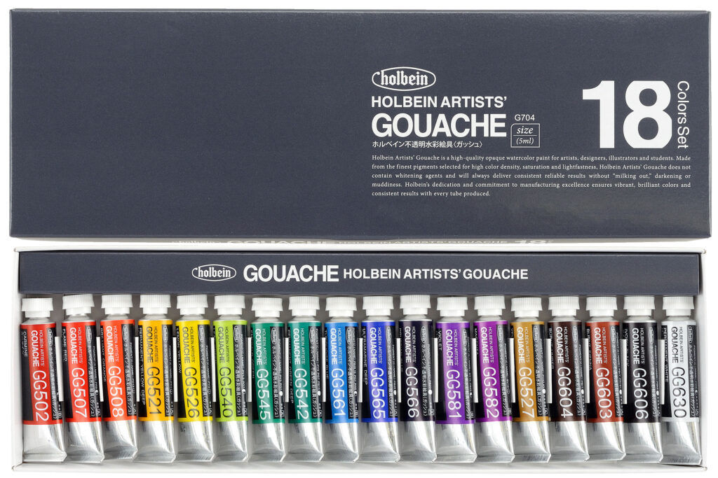 Gouache Holbein color set 18x5ml