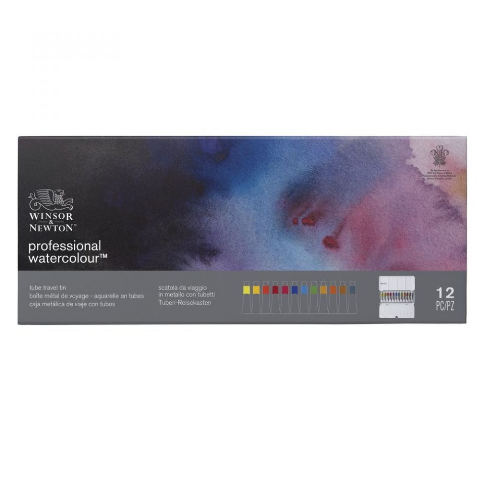 Thumbnail: Winsor & Newtons Premium Watercolor Set 12 Tubes Travel Tin