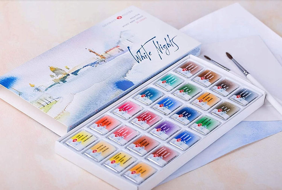 Hình thu nhỏ: Bộ màu nước White Nights Set 24 màu (hộp giấy)