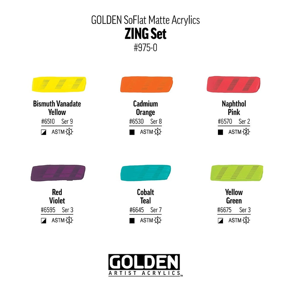 Hình thu nhỏ: Golden Soflat Zing Set Matte acrylics 2oz - 59ml x 6 colors