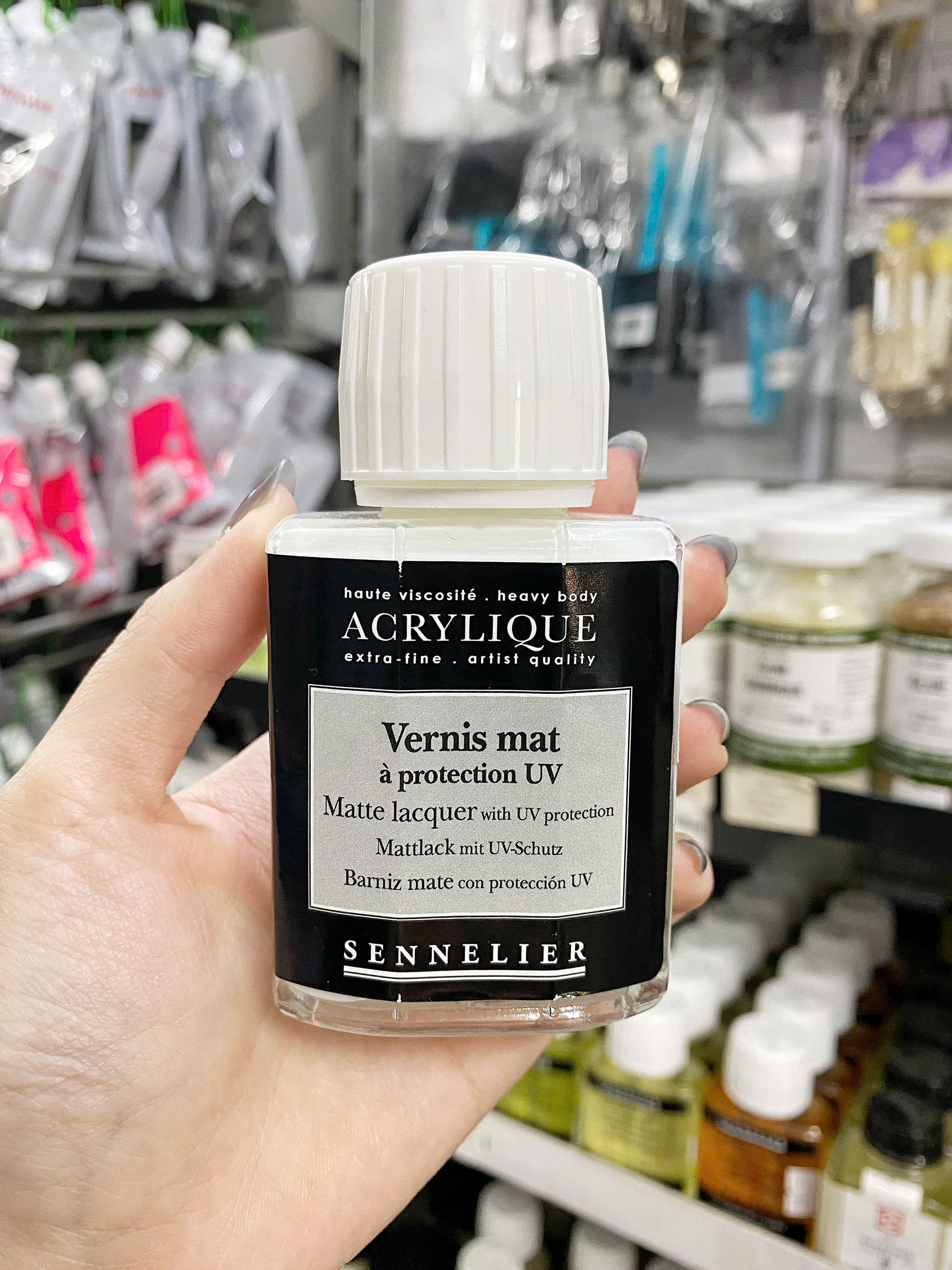 Phủ bảo vệ mờ kháng UV cho màu Acrylic Sennelier Matt Varnish 75ml N125006.75