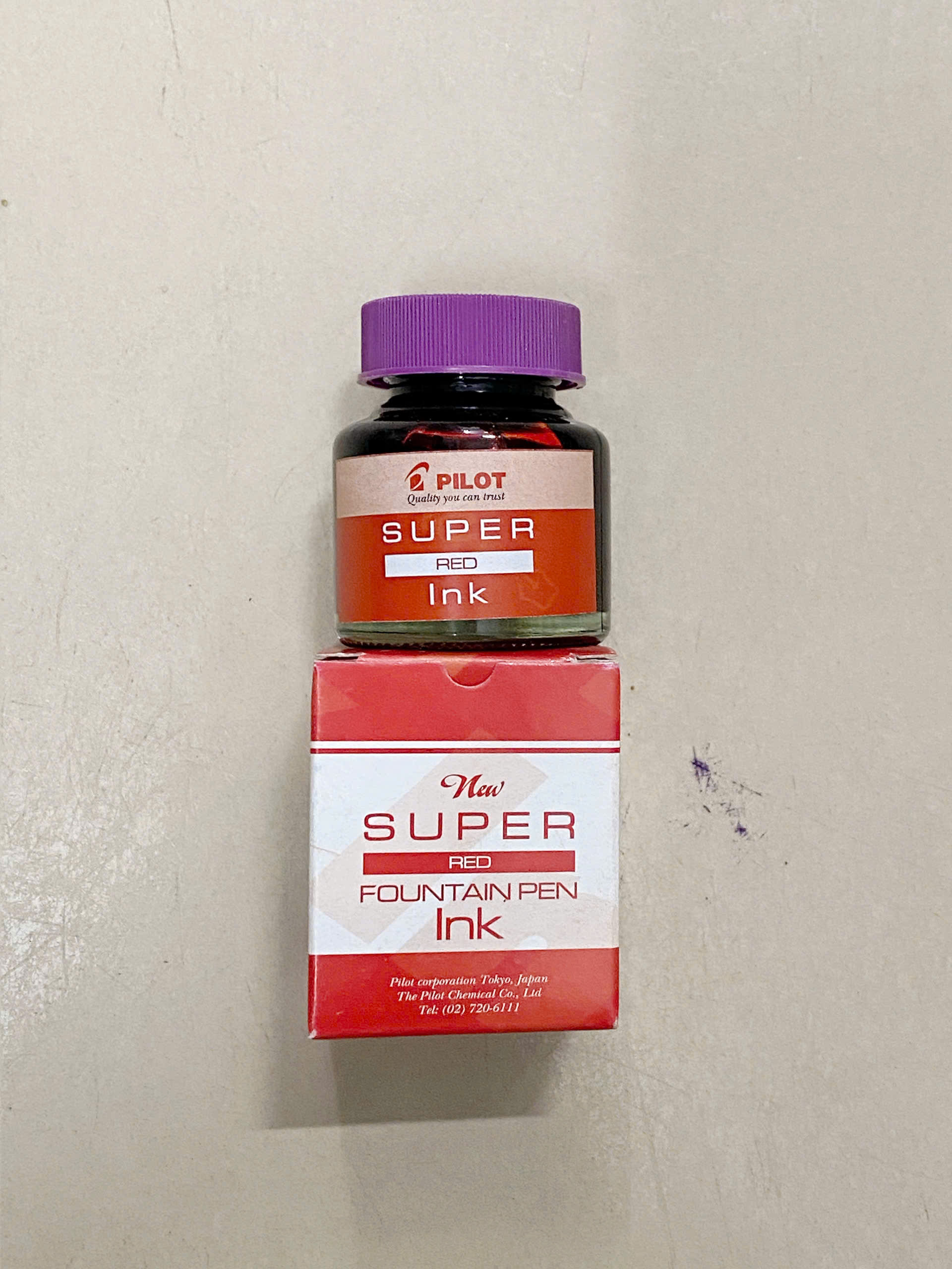 Mực bơm bút máy 30ml Pilot Super Fountain Pen Ink (đỏ)