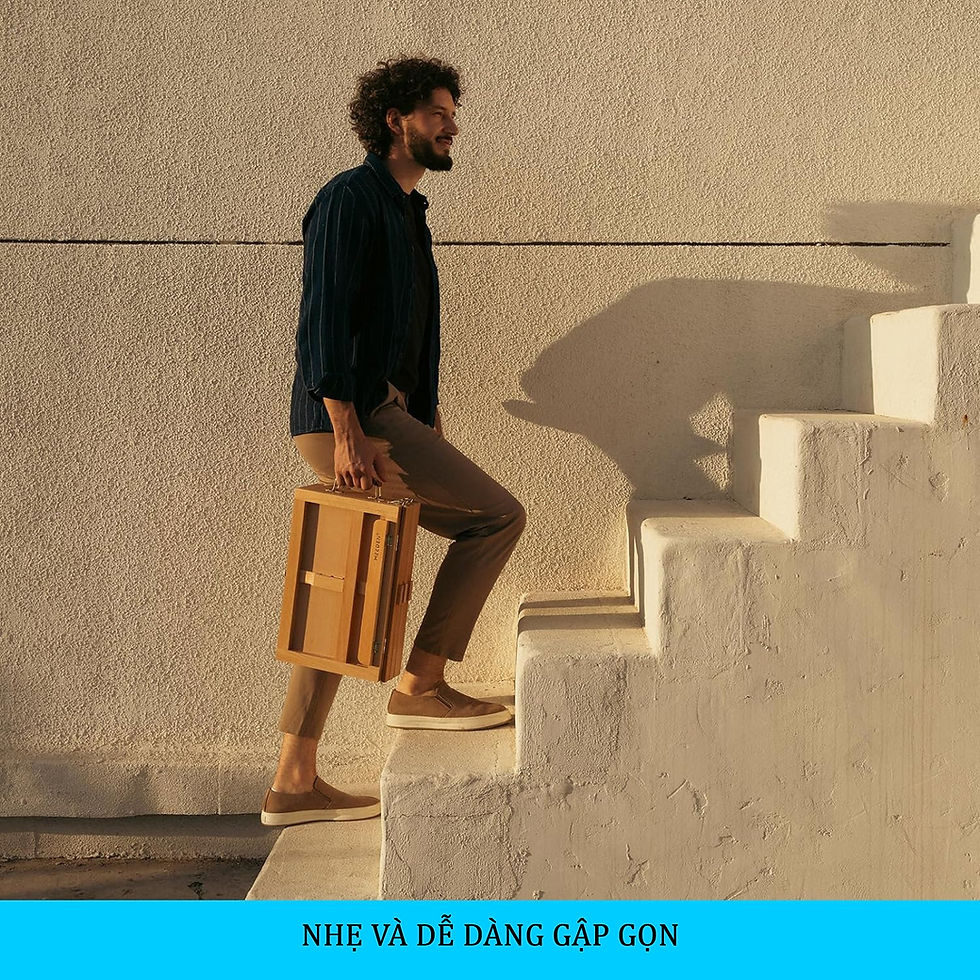Hình thu nhỏ: Hộp gỗ giá vẽ 3 ngăn XHH-03 MEEDEN Large Adjustable Tabletop Easel Sketchbox