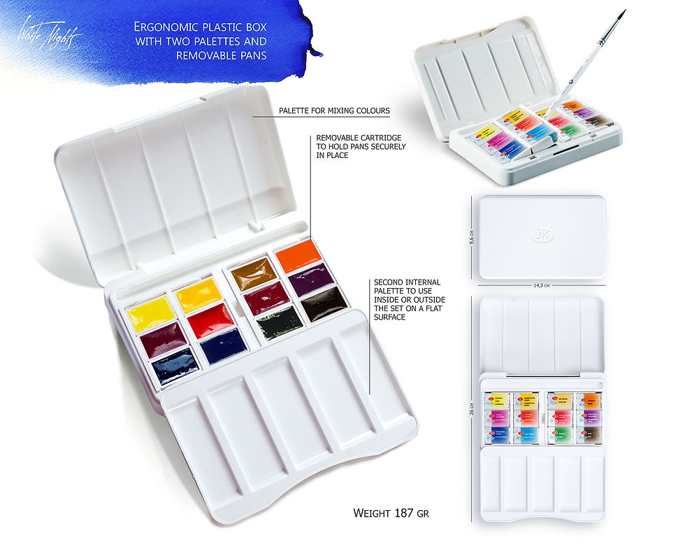Hình thu nhỏ: White Night Botanica (hoa lá) set 12 màu (hộp nhựa)