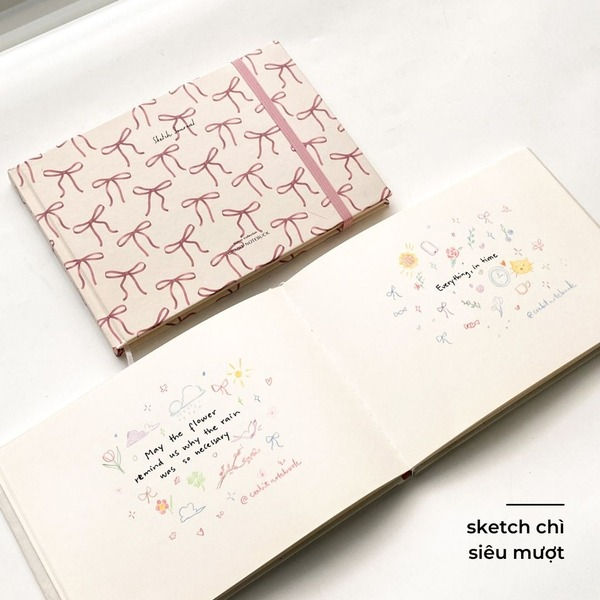 Thumbnail: Sổ Crabit A5 190gsm 1525 Nơ hồng ngang
