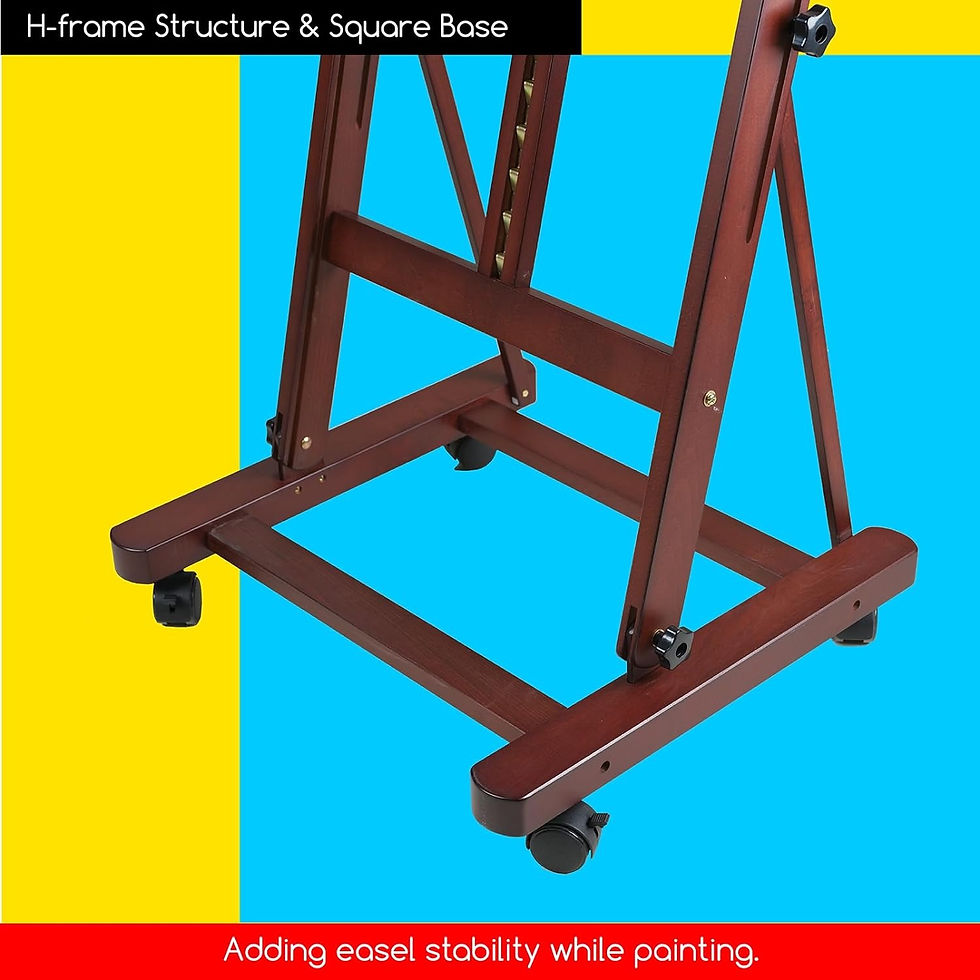 Hình thu nhỏ: Giá vẽ W02-HT - MEEDEN H-Frame Artist Easel with Storage Tray-Dark Walnut