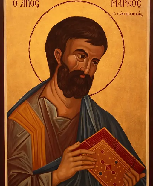 Saint Mark the Evangelist, also known as John Mark, was one of the Seventy Apostles and the author of the Gospel according to Mark. He is honoured as a close companion of the Apostles Peter, Paul, and Barnabas, and as the founder of the Church in Alexandria. His feast day is celebrated on 25 April in the Orthodox Church.
