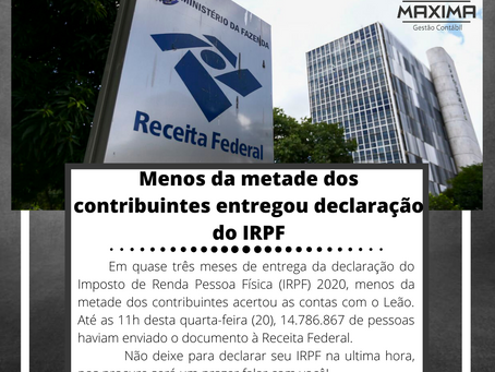 Menos da metade dos contribuintes entregou a declaração do IRPF