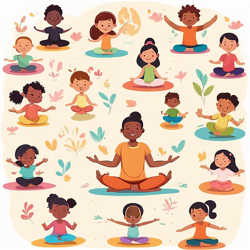 fun and playful cartoon image of kids connecting with each other for a website promoting k