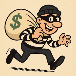 Robber planning penultimate heist to evade justice