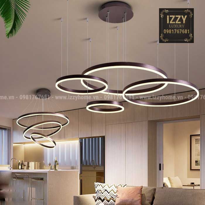 Thumbnail: Đèn Led Vòng Thả Trần LGL207cỡ 4 vòng 40+60+80+100cm
