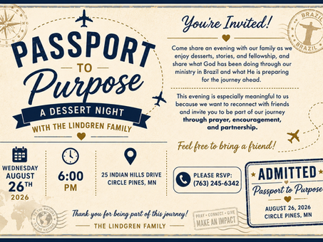 Passport to Purpose — A Dessert Night with the Lindgren Family
