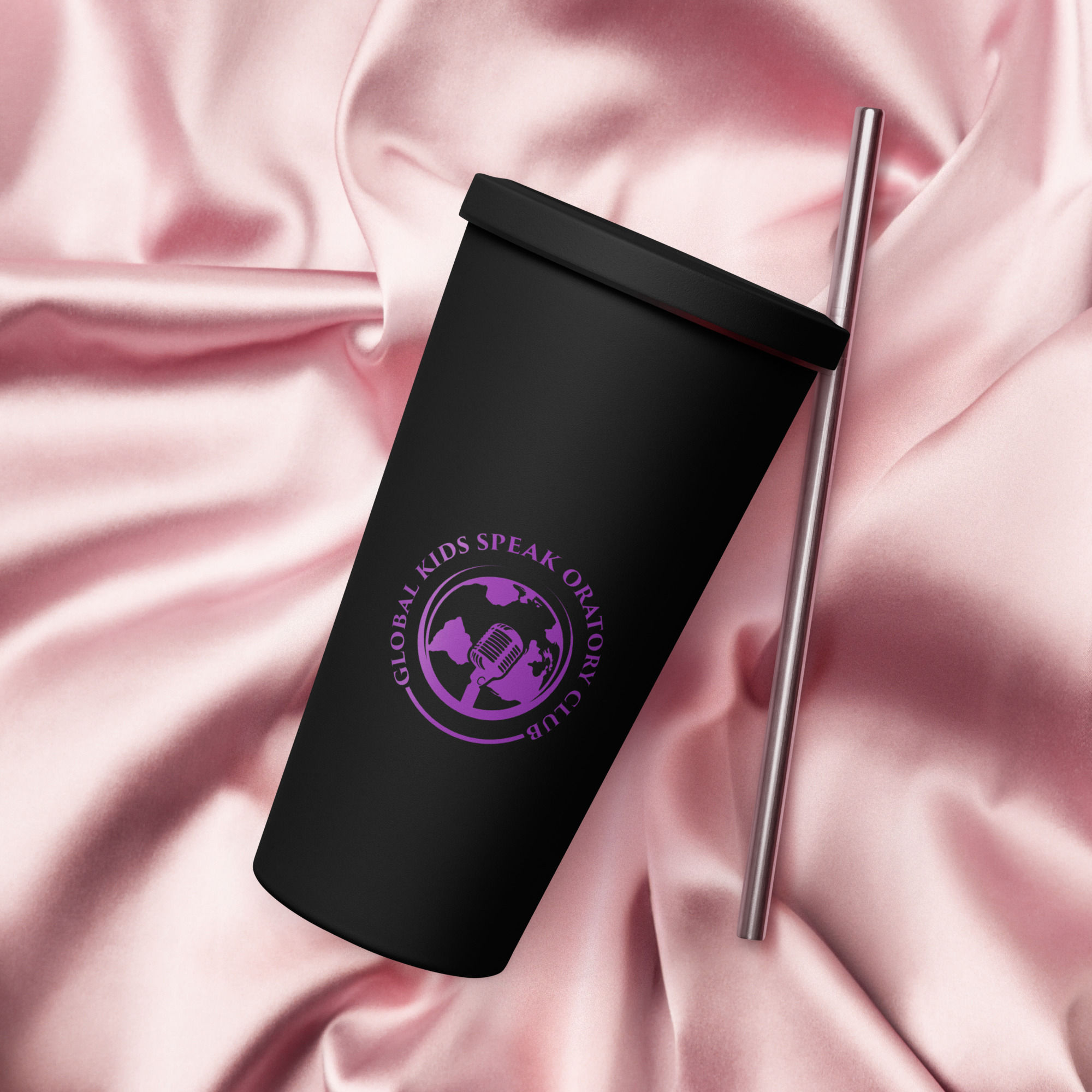 Insulated tumbler with a straw
