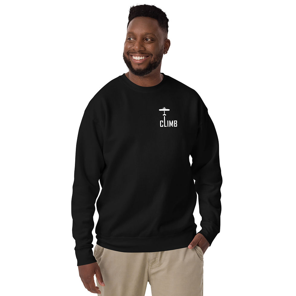 Thumbnail: J-3 Cub Climb Unisex Premium Sweatshirt - (White)