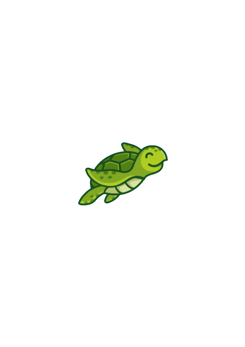 little turtle swimming