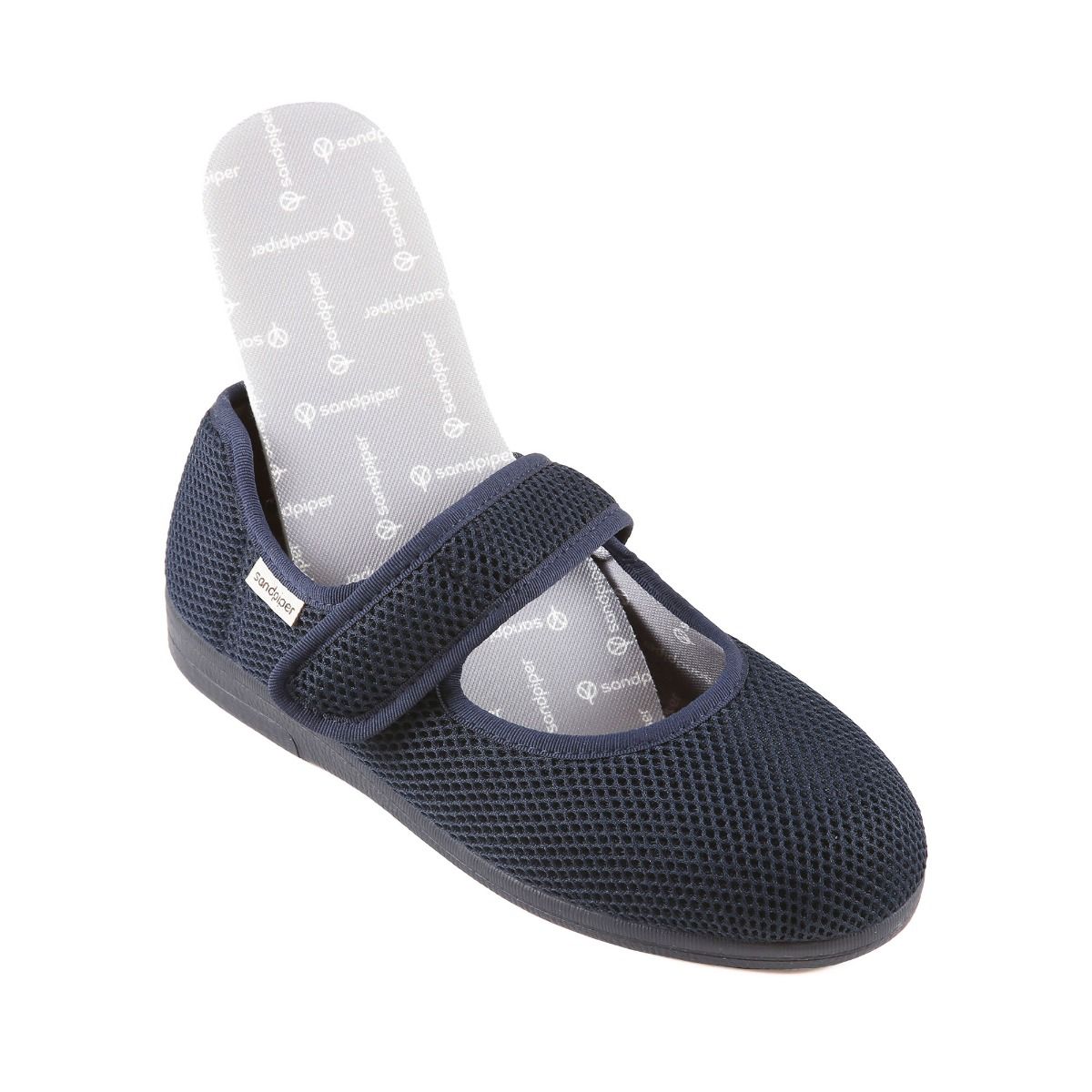 Mary Ladies Extra-Wide House Shoe by Sandpiper, available from Fen Mobility Centre