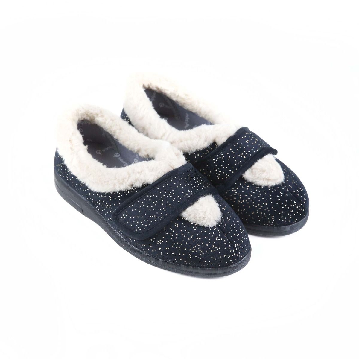 Selina Ladies Extra-Wide Slipper Low Cut for High Instep by Sandpiper, available from Fen Mobility Centre