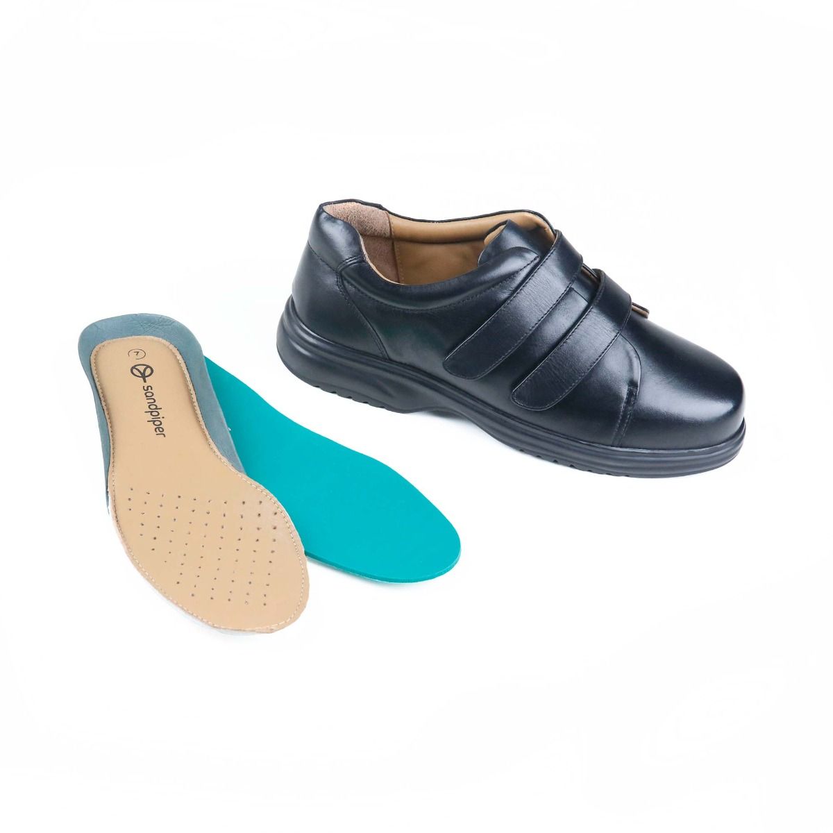 Troy Men's Extra Wide Twin Strap Shoe by Sandpiper, available from Fen Mobility Centre