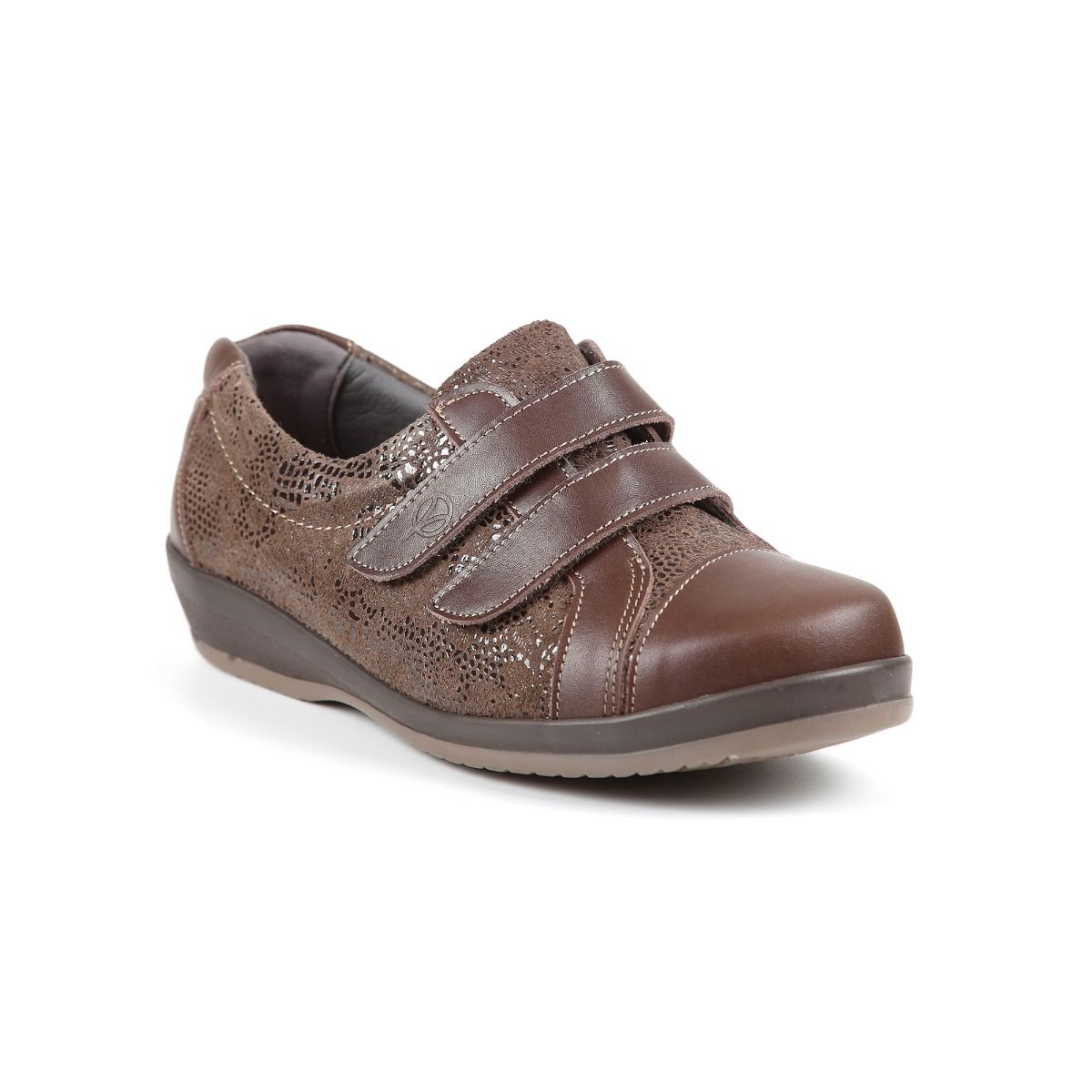 Fargo Ladies Extra-Wide Twin-Strap Shoe by Sandpiper, available from Fen Mobility Centre