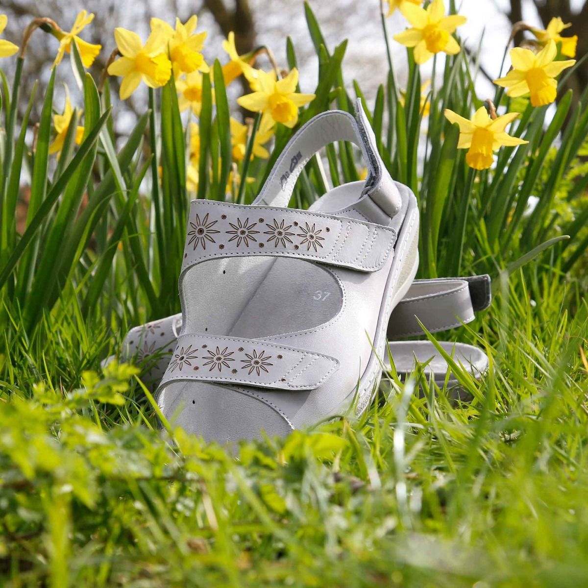 Chloe Ultra-Wide Summer Sandal by Sandpiper, available from Fen Mobility Centre
