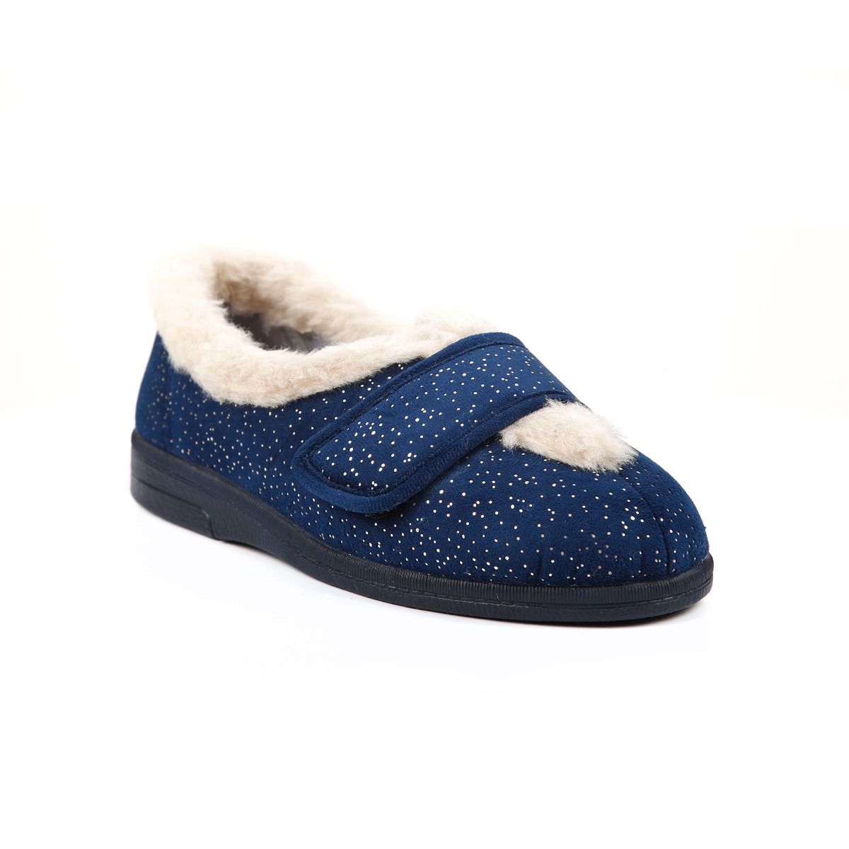 Selina Ladies Extra-Wide Slipper Low Cut for High Instep by Sandpiper, available from Fen Mobility Centre