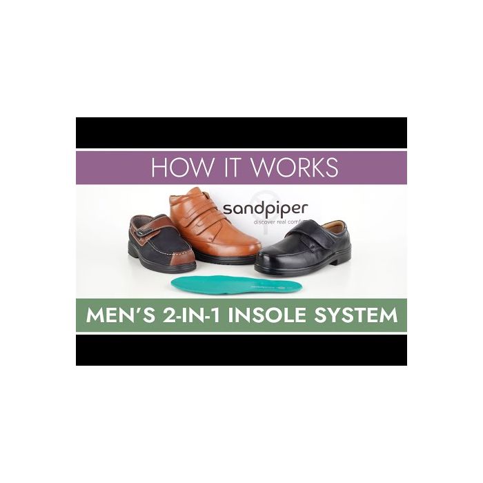 Bertie Men's Extra-Wide 2-Strap Boot by Sandpiper, available from Fen Mobility Centre