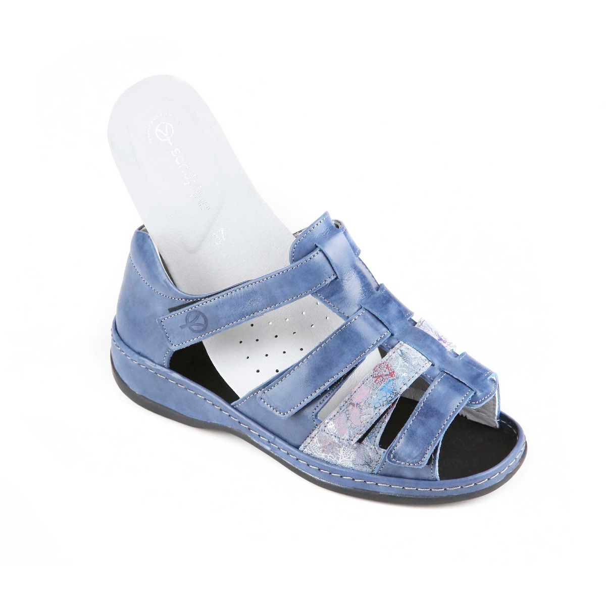 Carrie Ultra-Wide Four-Strap Sandal by Sandpiper, available from Fen Mobility Centre