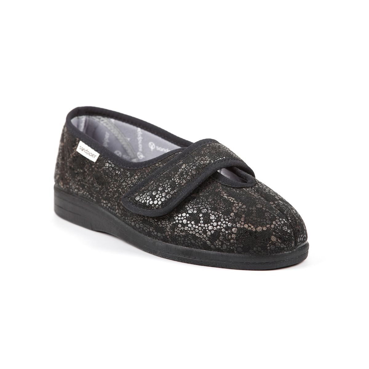 Sue Ladies Extra-Wide Low Cut House Shoe by Sandpiper, available from Fen Mobility Centre