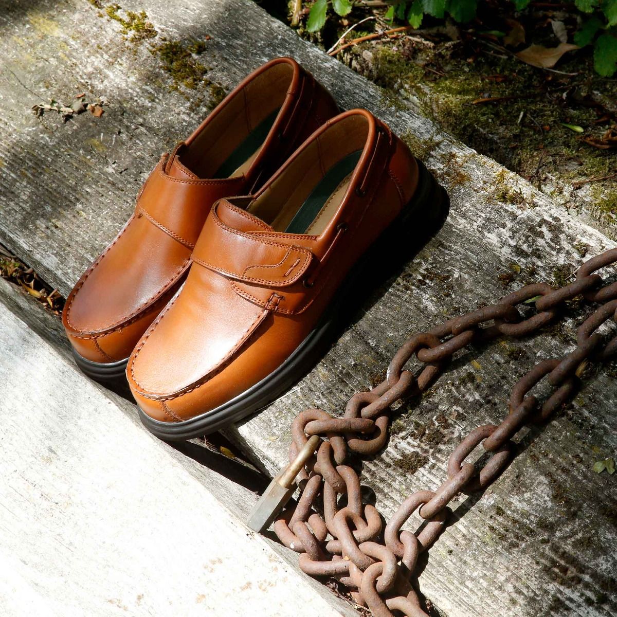 Tully Men’s Extra-Wide Touch Fastening Deck Shoe by Sandpiper, available from Fen Mobility Centre