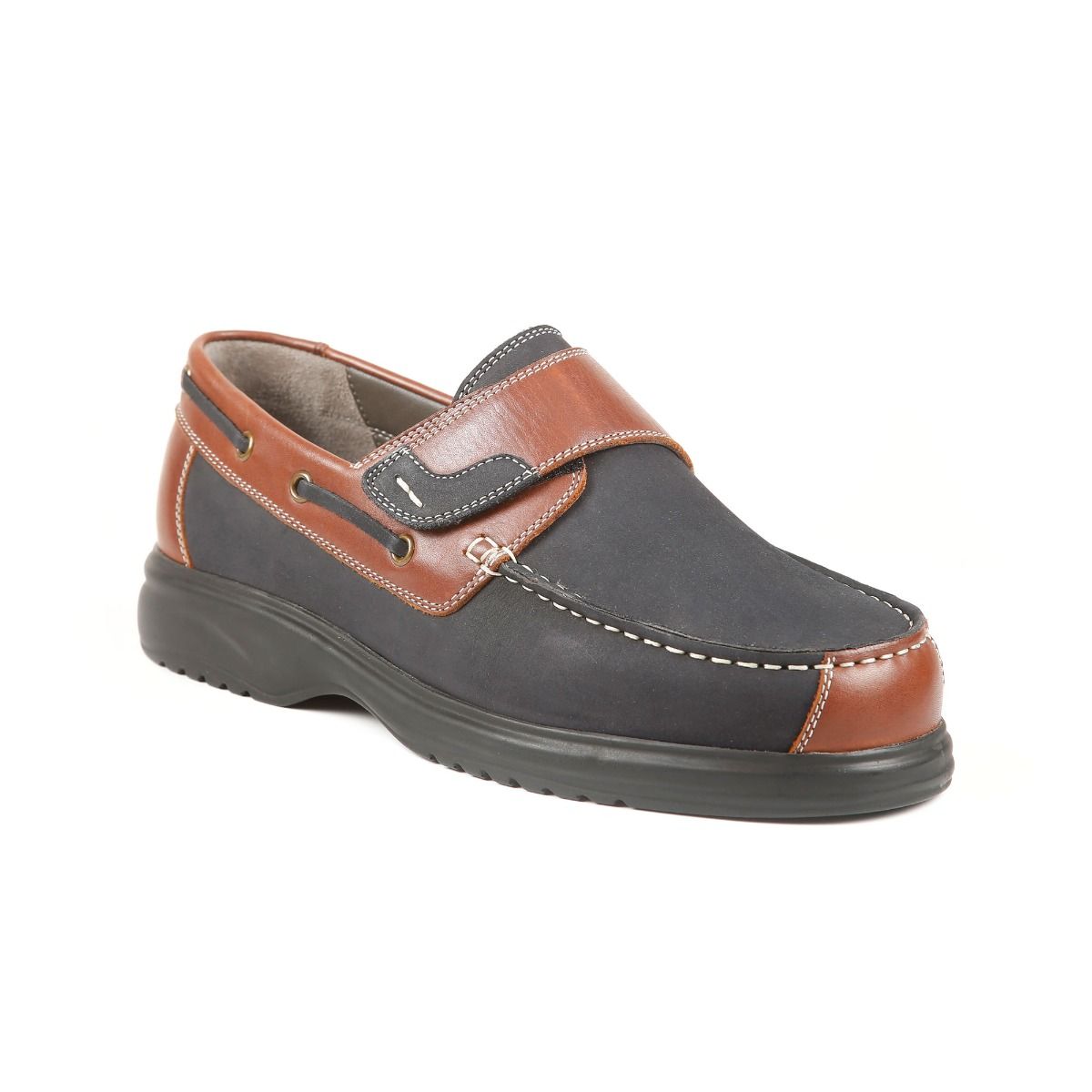 Tully Men’s Extra-Wide Touch Fastening Deck Shoe by Sandpiper, available from Fen Mobility Centre
