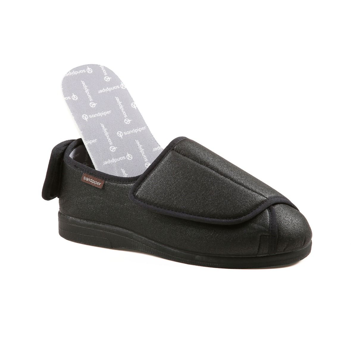 Wesley Men’s Extra-Wide Fold-Flat Slipper PU Upper by Sandpiper, available from Fen Mobility Centre