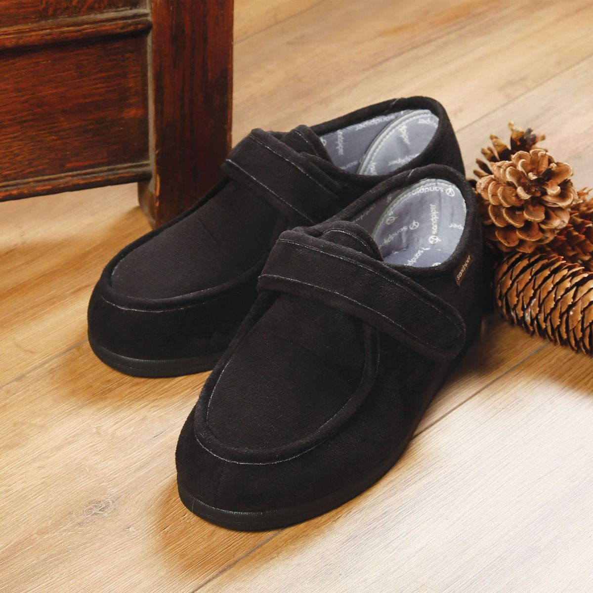 Sven Men’s Extra-Wide Touch Fastening House Shoe by Sandpiper, available from Fen Mobility Centre