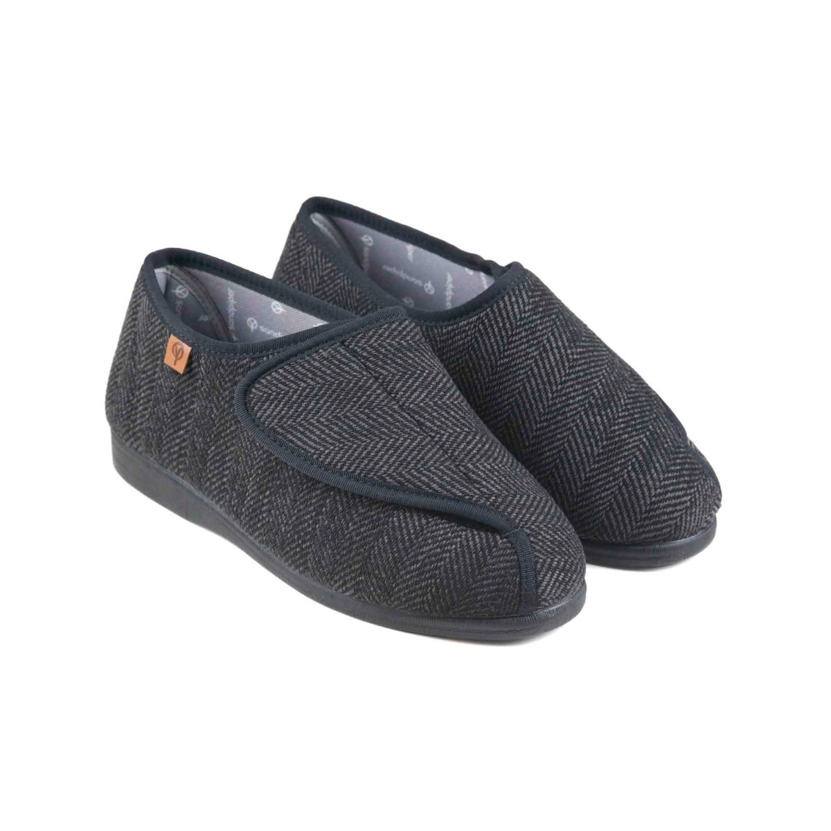 Gary Men’s Extra-Wide Bootie Slipper by Sandpiper, available from Fen Mobility Centre