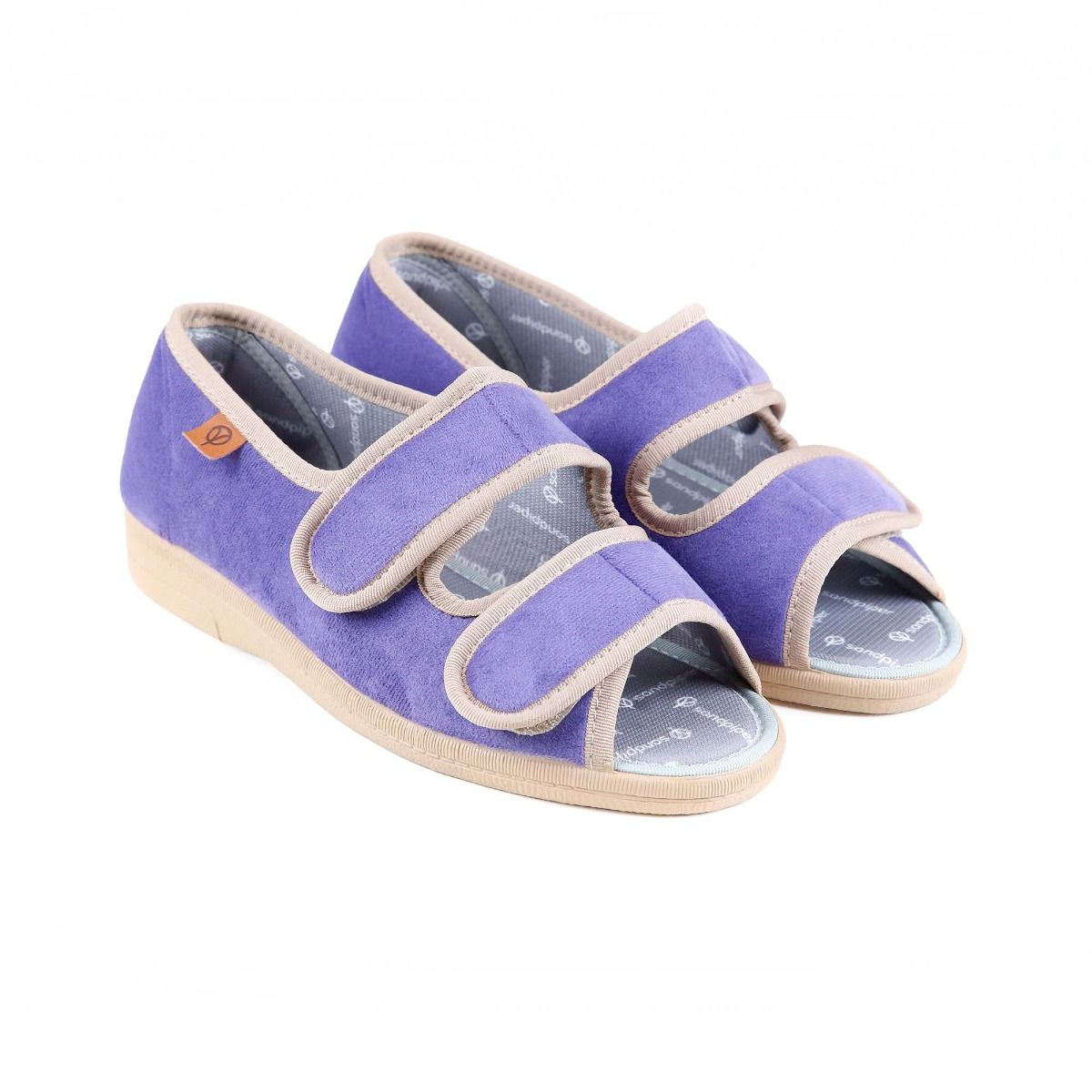 Doreen Ladies Ultra-Wide Open Toe Slipper Sandal by Sandpiper, available from Fen Mobility Centre
