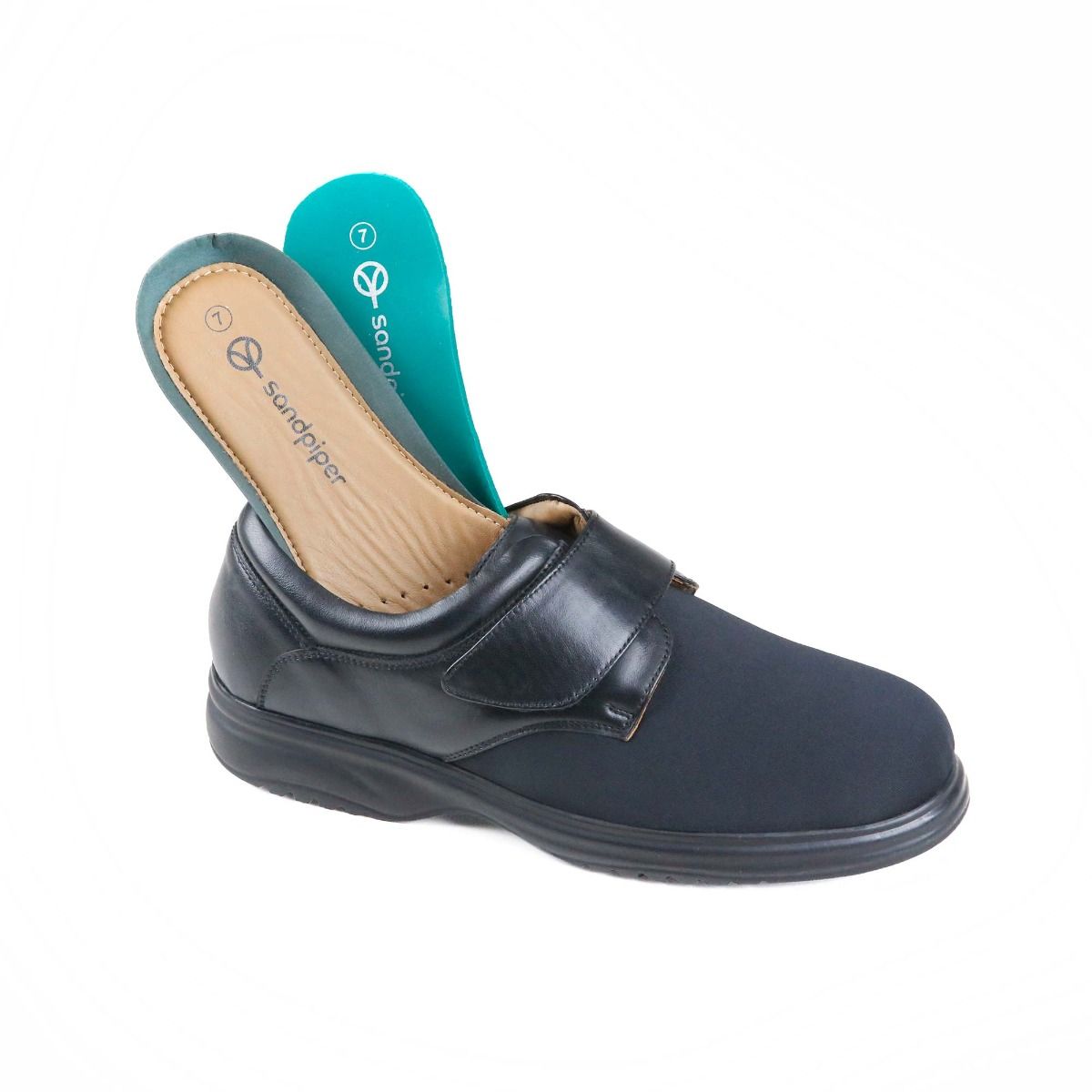 Travis Men’s Extra-Wide Touch Fastening Stretch Shoe by Sandpiper, available from Fen Mobility Centre