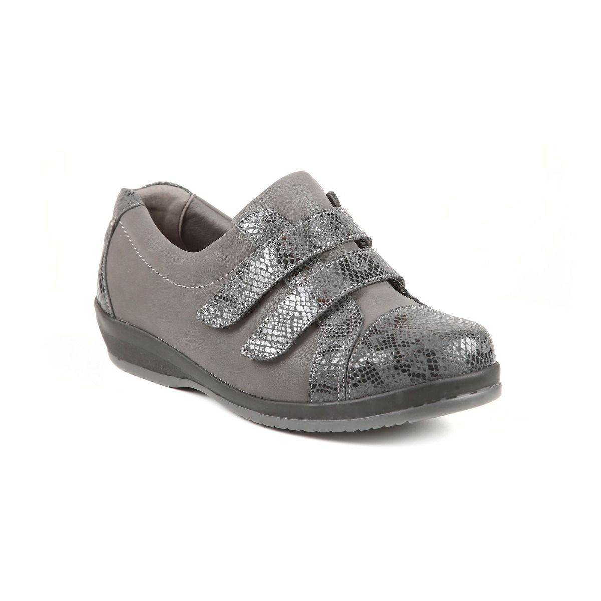 Fargo Ladies Extra-Wide Twin-Strap Shoe by Sandpiper, available from Fen Mobility Centre