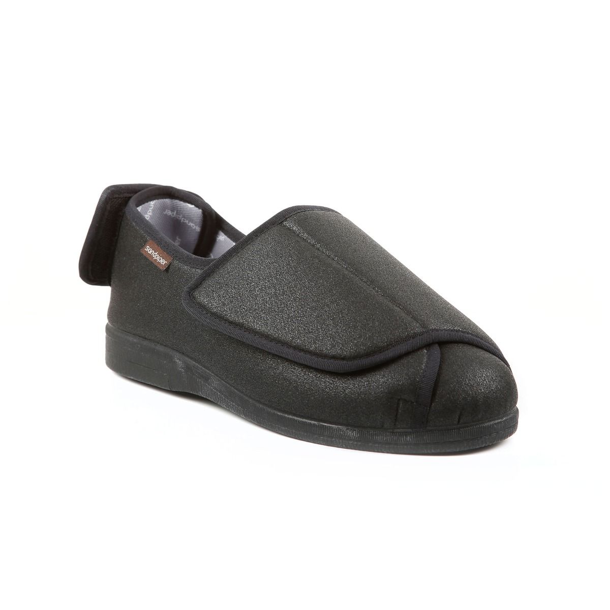 Wesley Men’s Extra-Wide Fold-Flat Slipper PU Upper by Sandpiper, available from Fen Mobility Centre