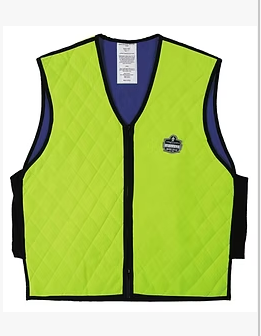 Cooling vest designed to reduce body heat in hot environments.