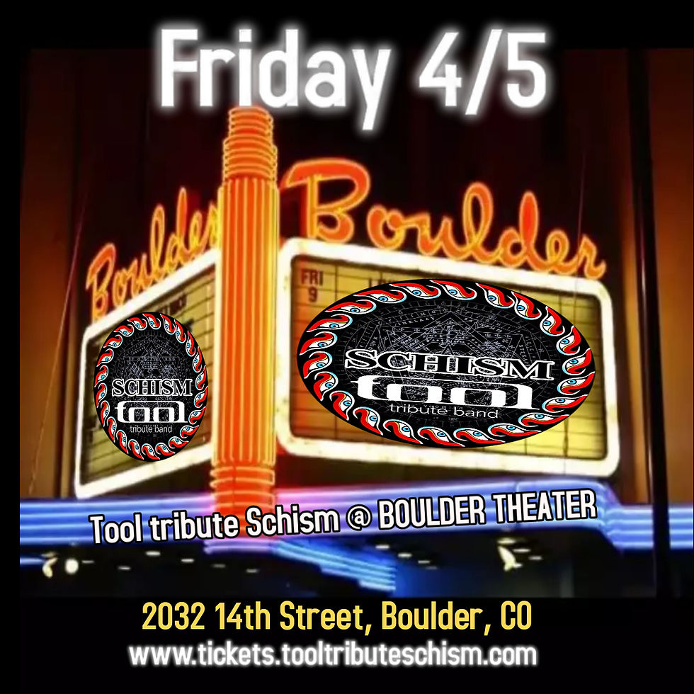 4/5 Tool tribute Schism at Boulder Theater, Boulder, CO