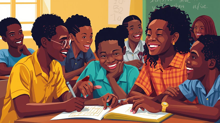 create a picture for lets learn together black students in Congo.jpg
