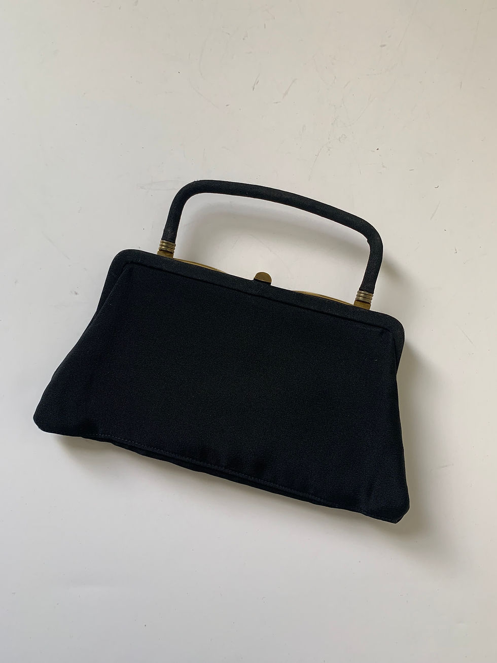 Black Structured Handle Clasp Coin Bag