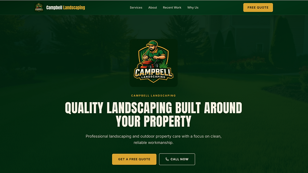 Campbell Landscaping website concept screenshot