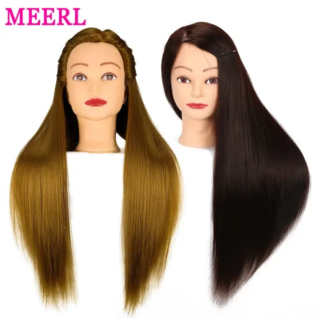 Thumbnail: Female Mannequin Training Doll Head With Hair 65CM For Hairsyle Hairdressing Cos