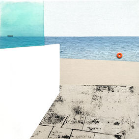 Mixed media art. Inspired by the Cornish seascape. Original art by Julie A. Daniels.