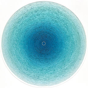 Sea circle - summer. Mixed media art. Inspired by the Cornish seascape. Original art by Julie A. Daniels.