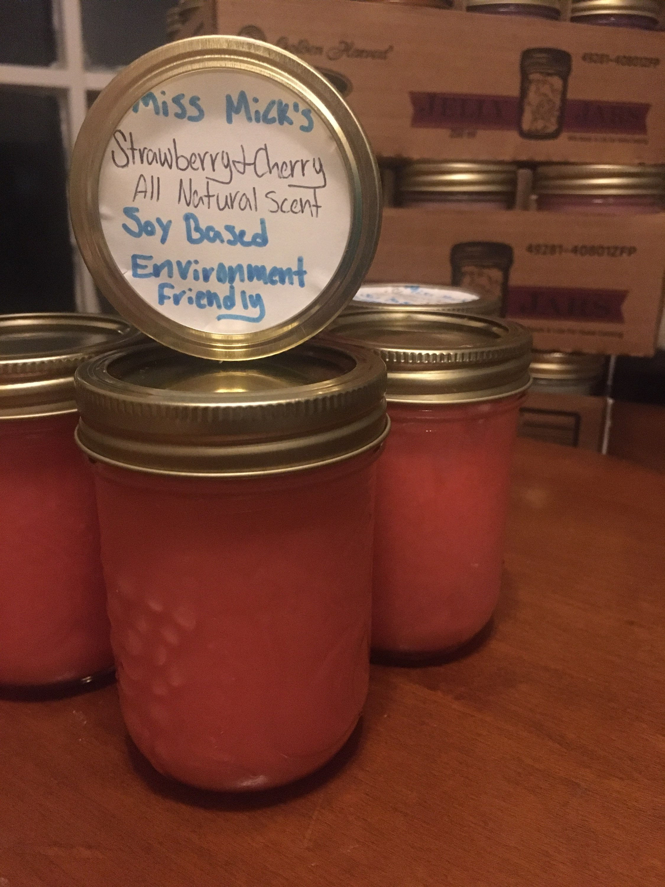 Strawberry and cherry candle