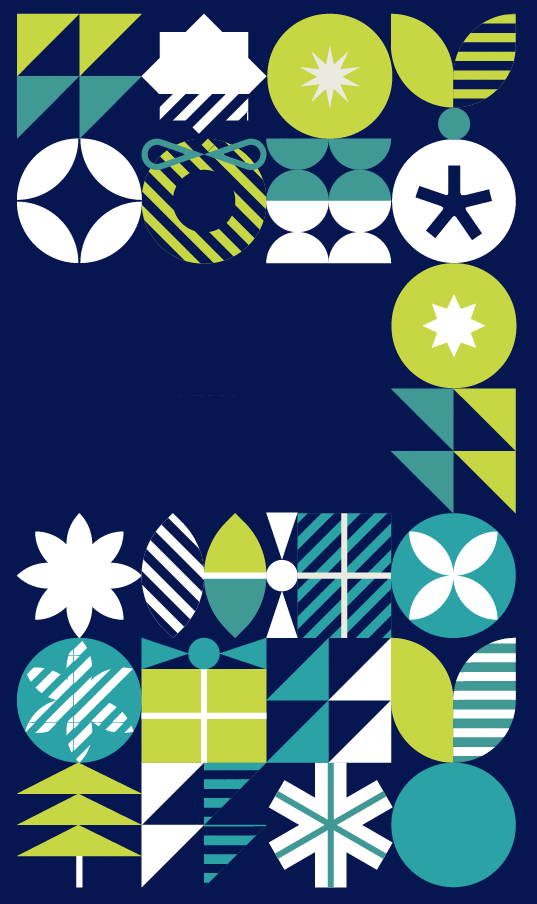 animated graphic of saying Happy Holidays