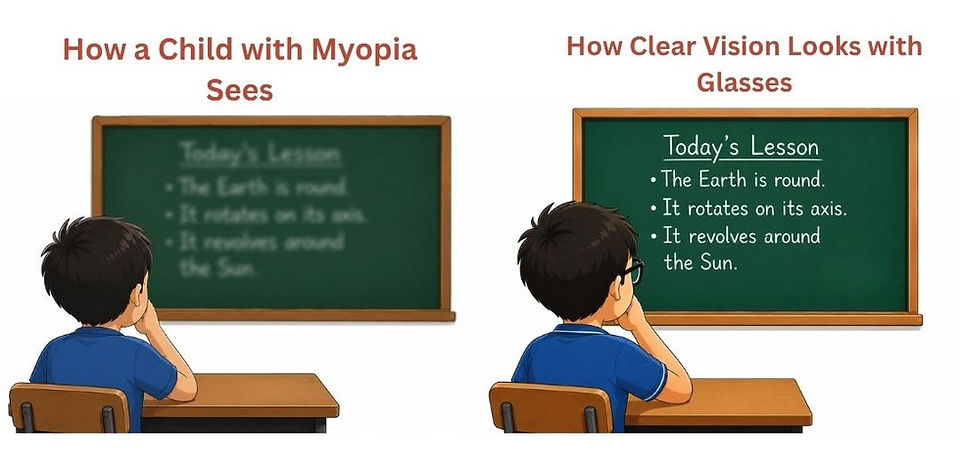 This image shows how vision appears with myopia