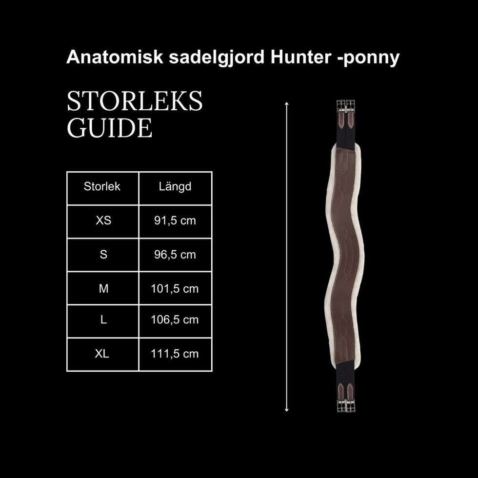 storleksguide ponny sadelgjord